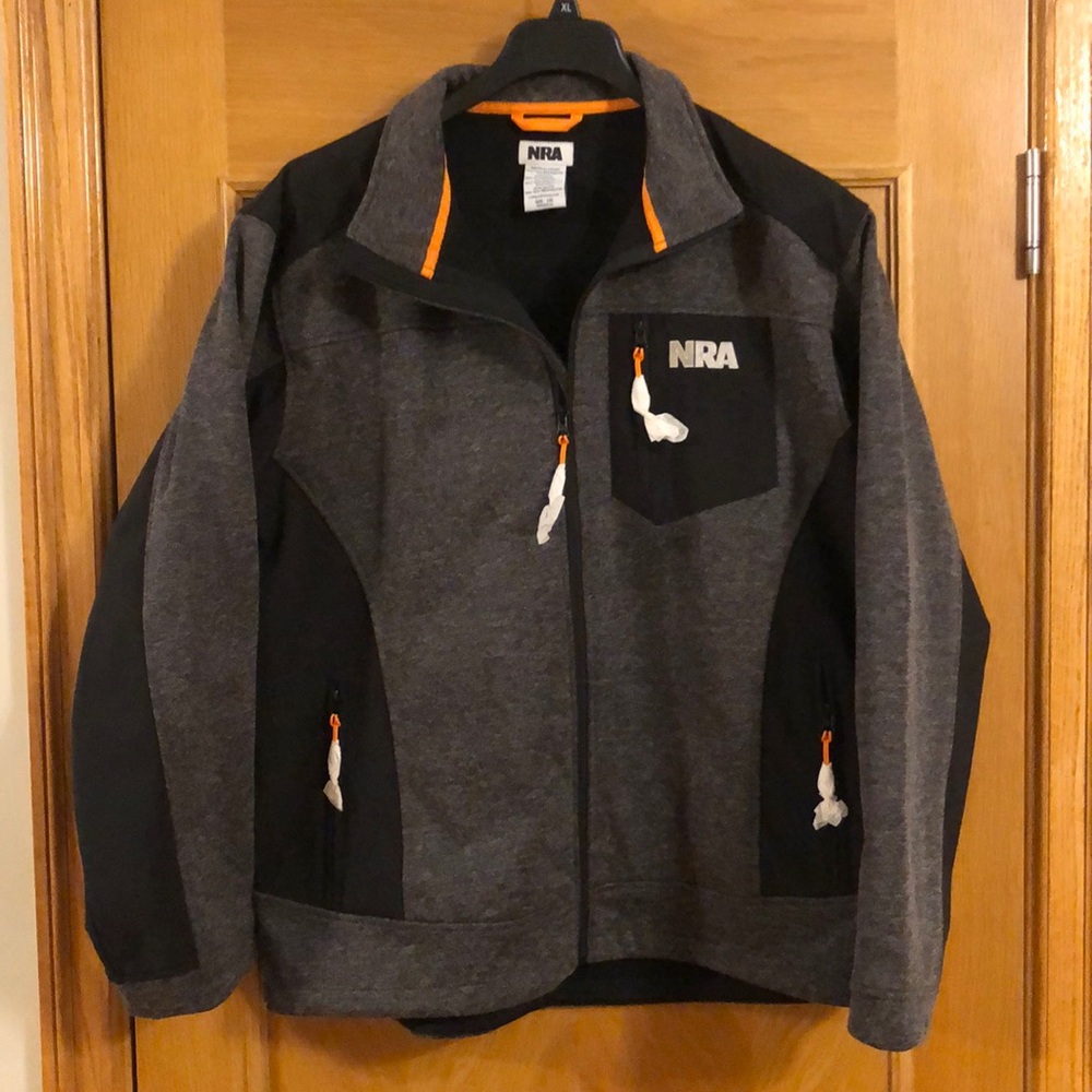 NWOT NRA Men’s Full Zip Jacket Gray/Black Size 2XL